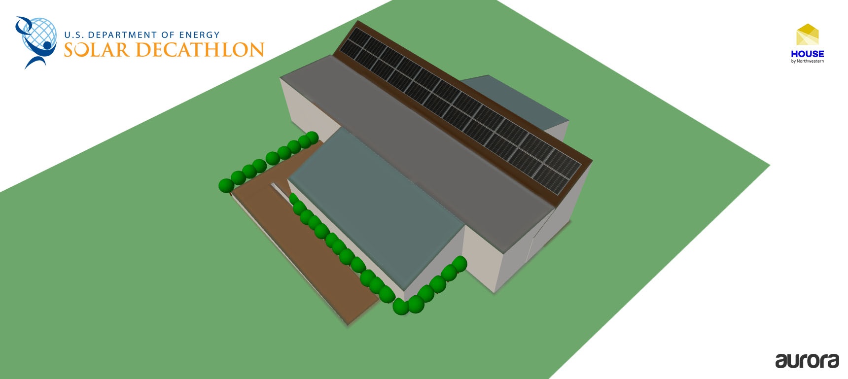 a 3D model of the Enable Solar Decathlon 2017 house by Northwestern University, created in Aurora