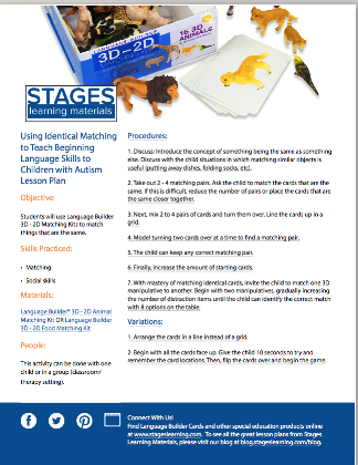 Lesson Plan: Using Identical Matching to Teach Beginning Language Skills to Children with Autism