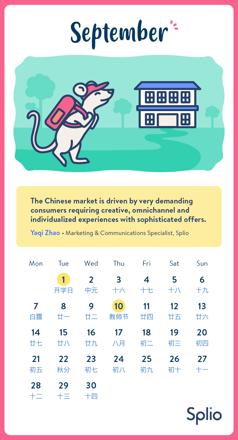 China Monthly Calendar 202010
