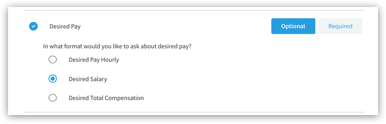 Post a Job - desired pay
