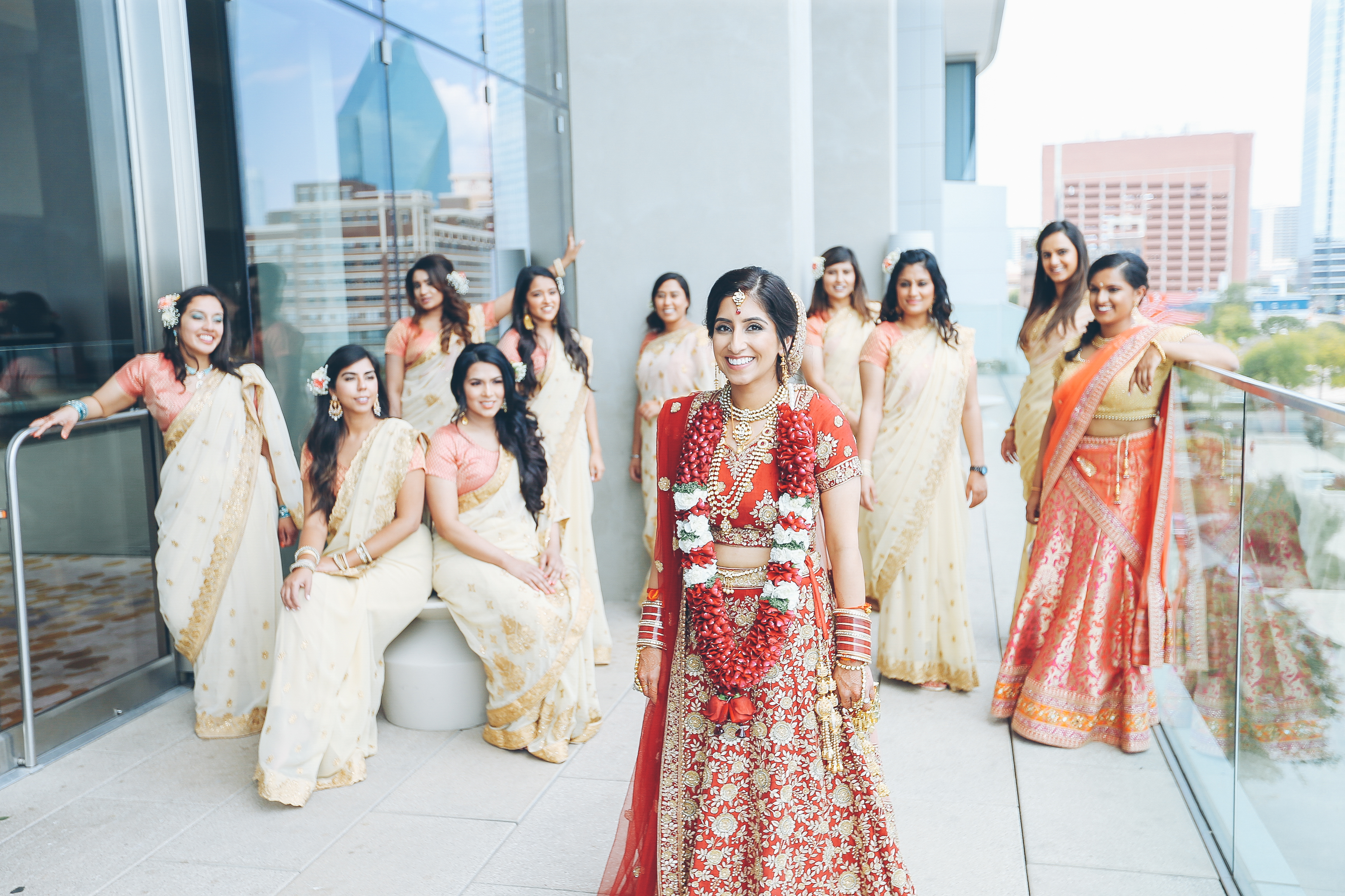 Indian wedding bridal party