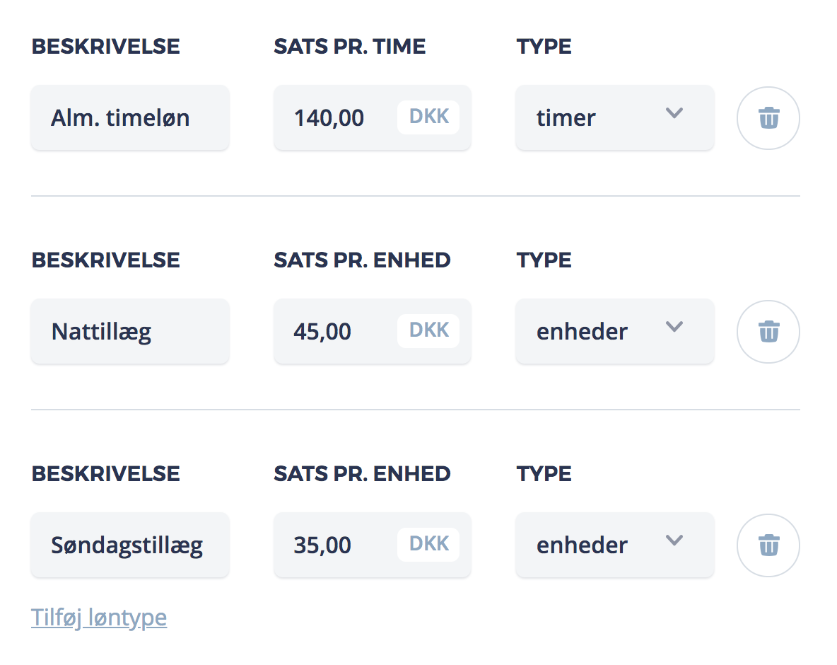 Avancerede timelønninger