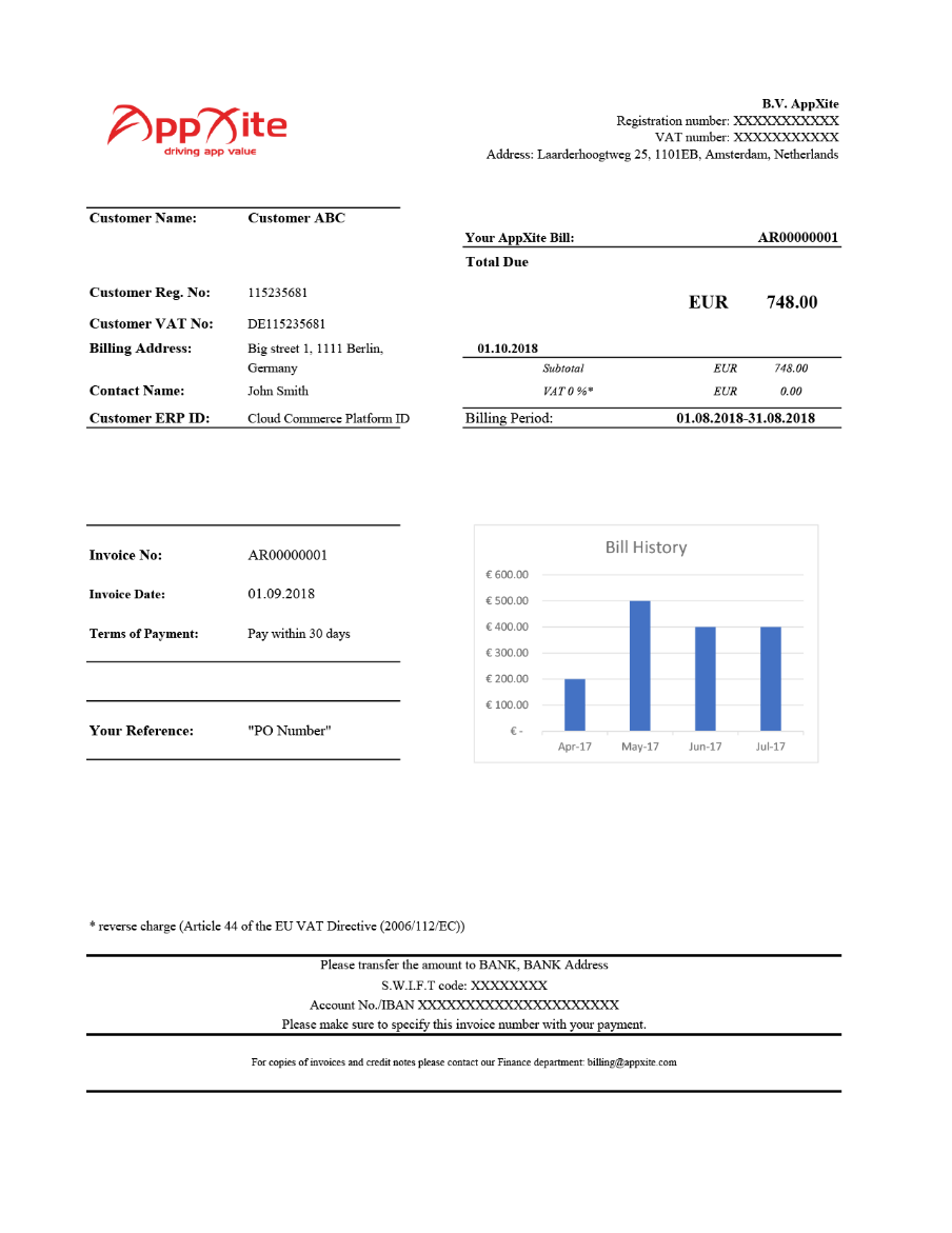 appxite invoice page one