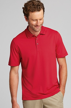 Man wearing Cutter & Buck Men's Forge Polo