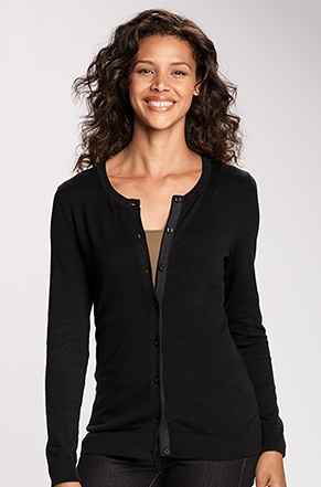 Woman wearing a Cutter & Buck Lakemont Cardigan