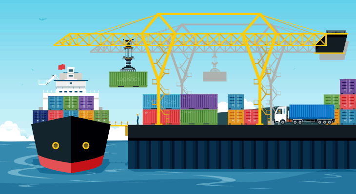 Conainer-Schiff-Kran-Kubernetes