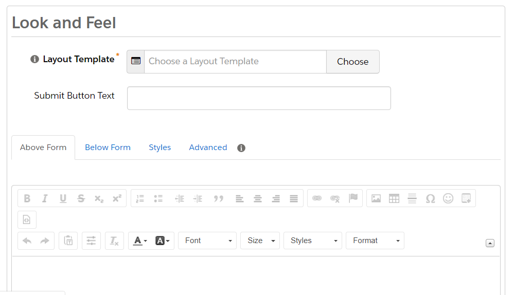 Create a form in Pardot - Look and feel
