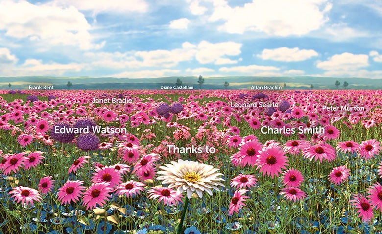 Cancer Research UK created a virtual garden with 100,000 flowers each with the name of a donor