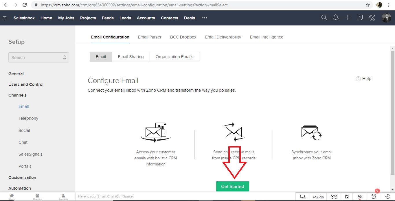 Source: Zoho for Integrating Email with Zoho