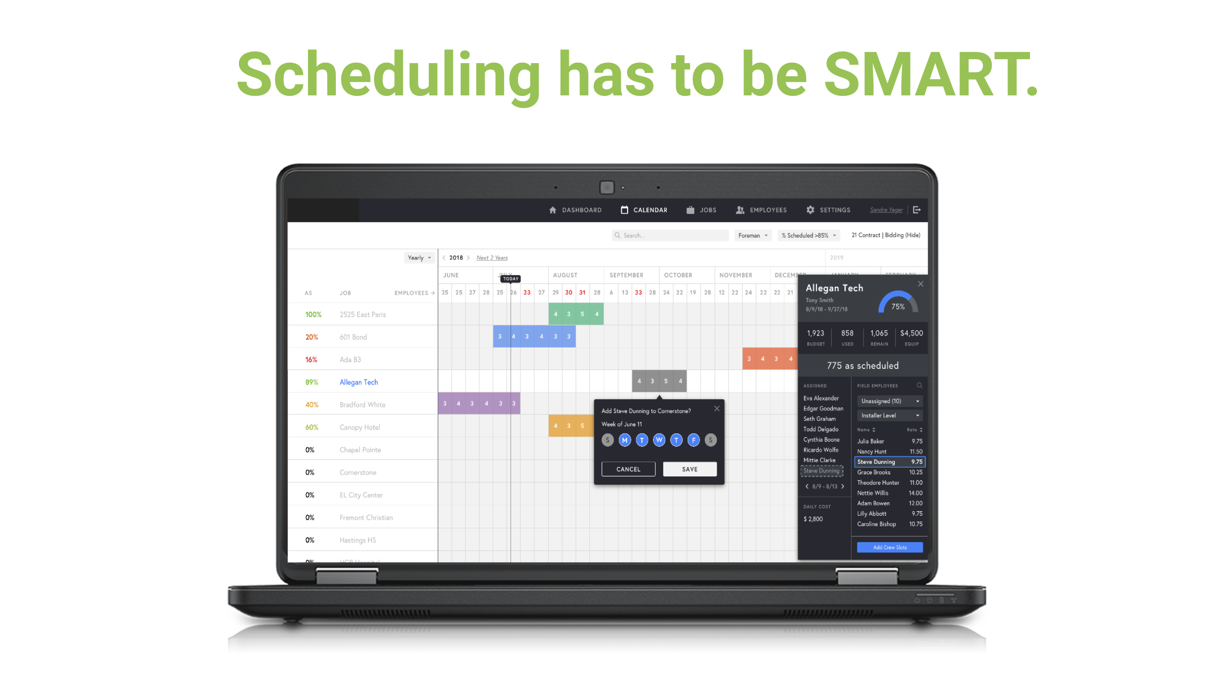 construction scheduling dashboard | SPARK Insights