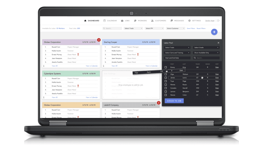 Example of construction scheduling dashboard | SPARK Insights