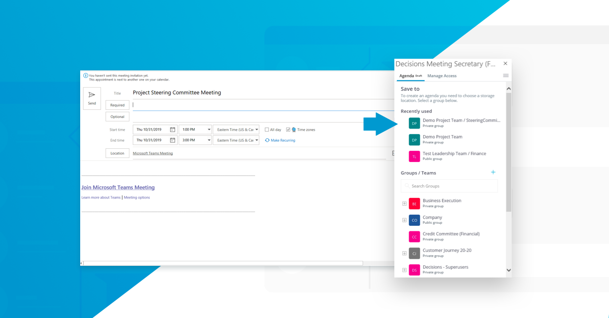 Decisions Brings Microsoft Teams Channel Meetings To Outlook