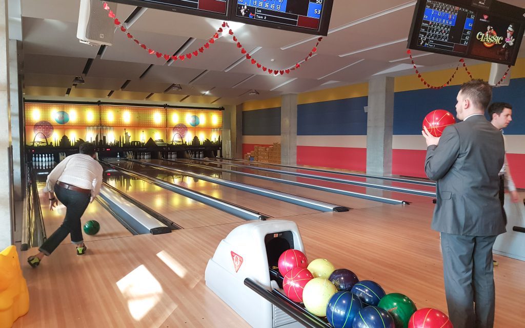 bowling in a suit