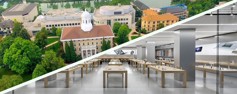 college campus vs apple store