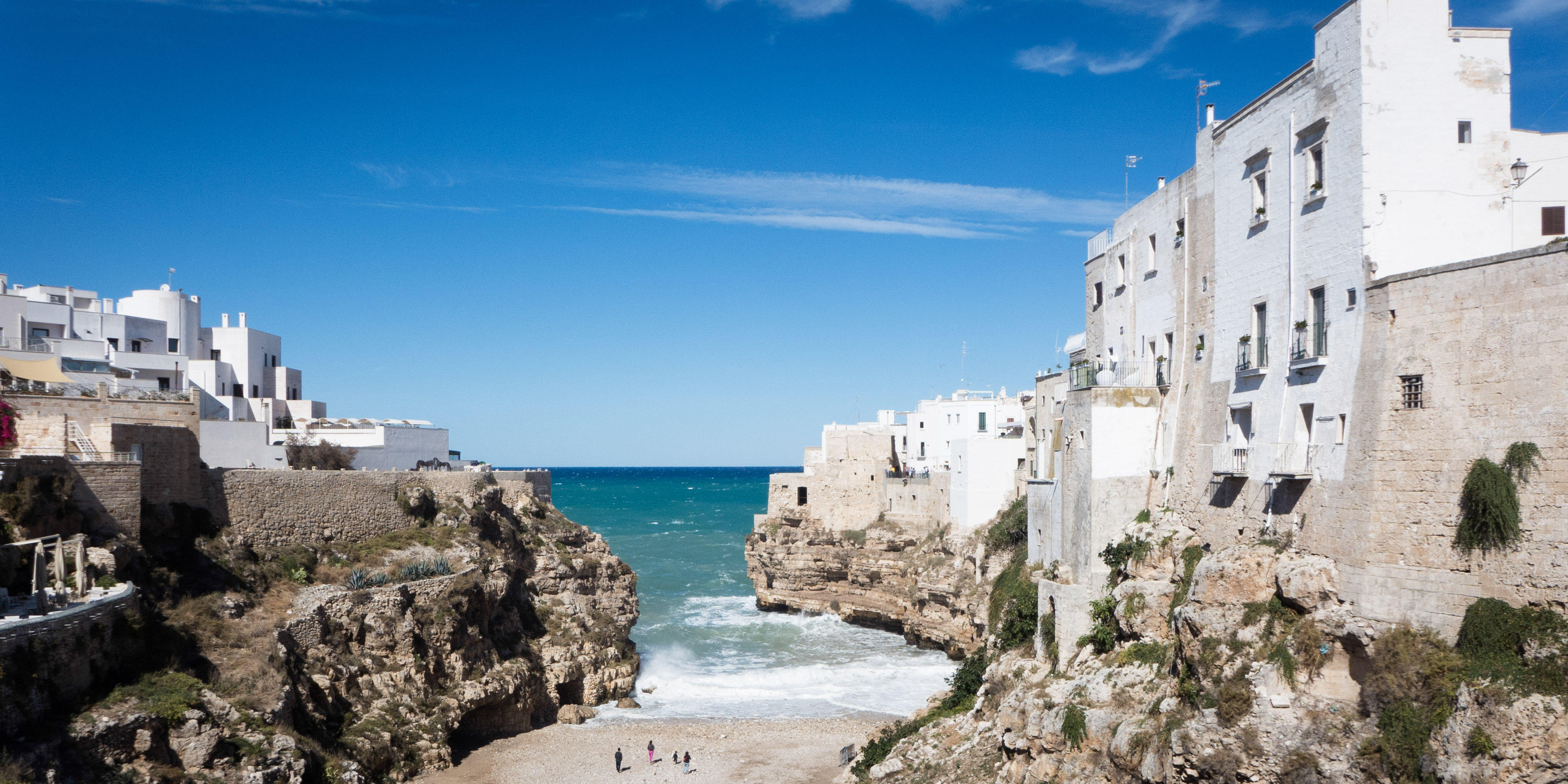 Bike Across Southern Italy rides by the gorgeous Polignano Seaside