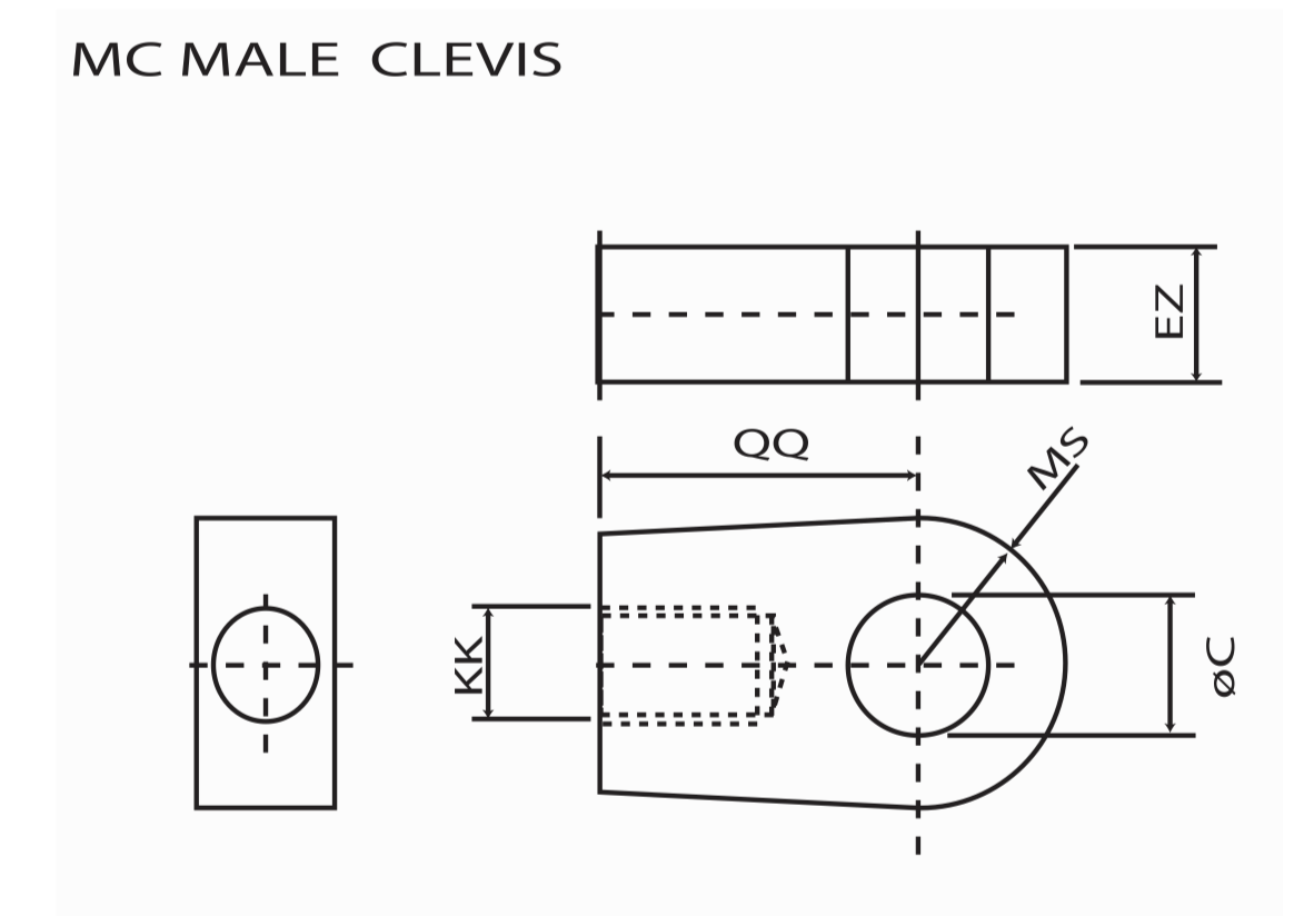 male clevis mount