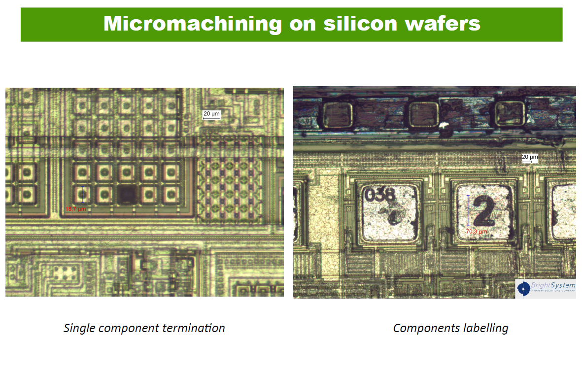 Micromachining on silicon wafers.