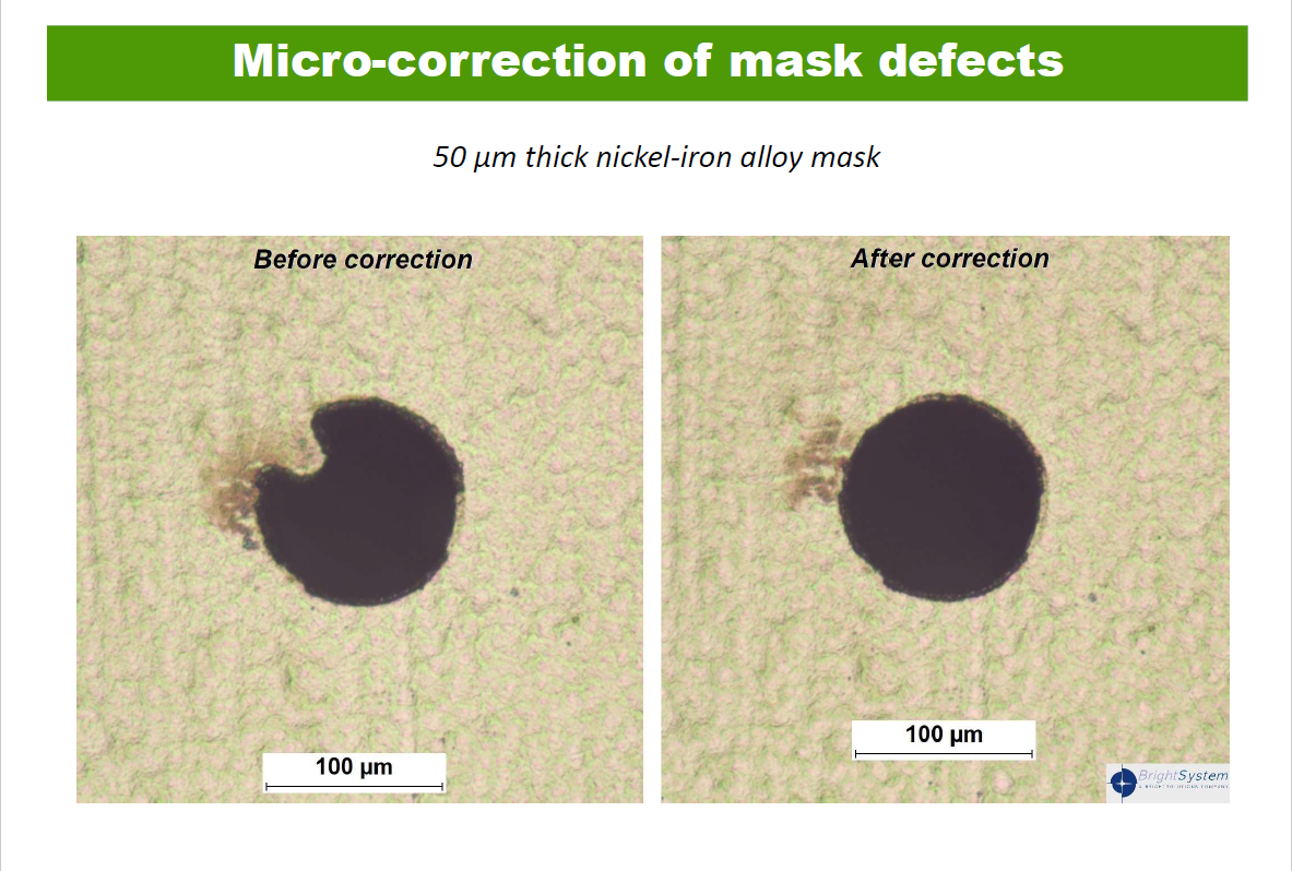 Micro-correction of mask defects.
