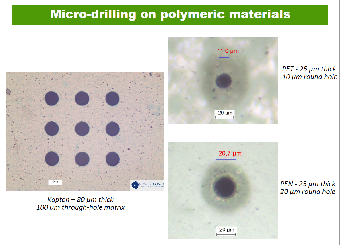 Micro-drilling on polymeric materials