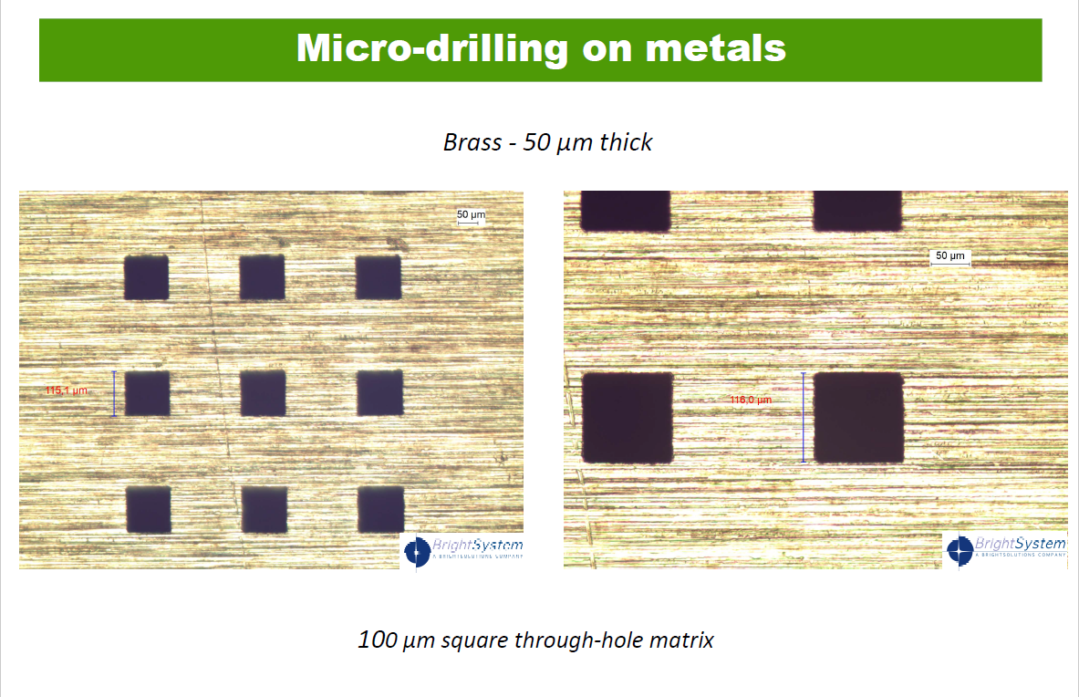 Micro-drilling on metals.