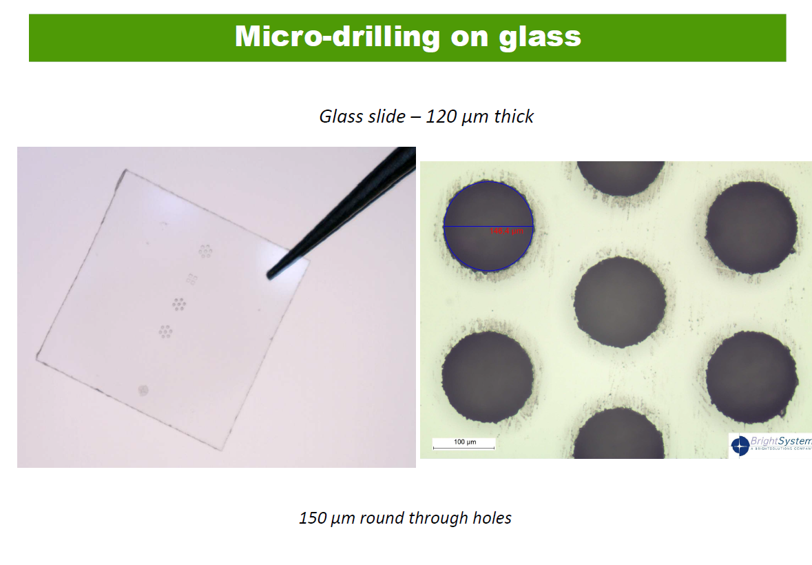 Micro-drilling on glass