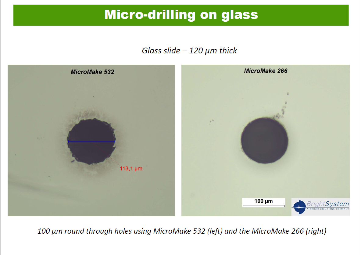 Micro-drilling on glass.