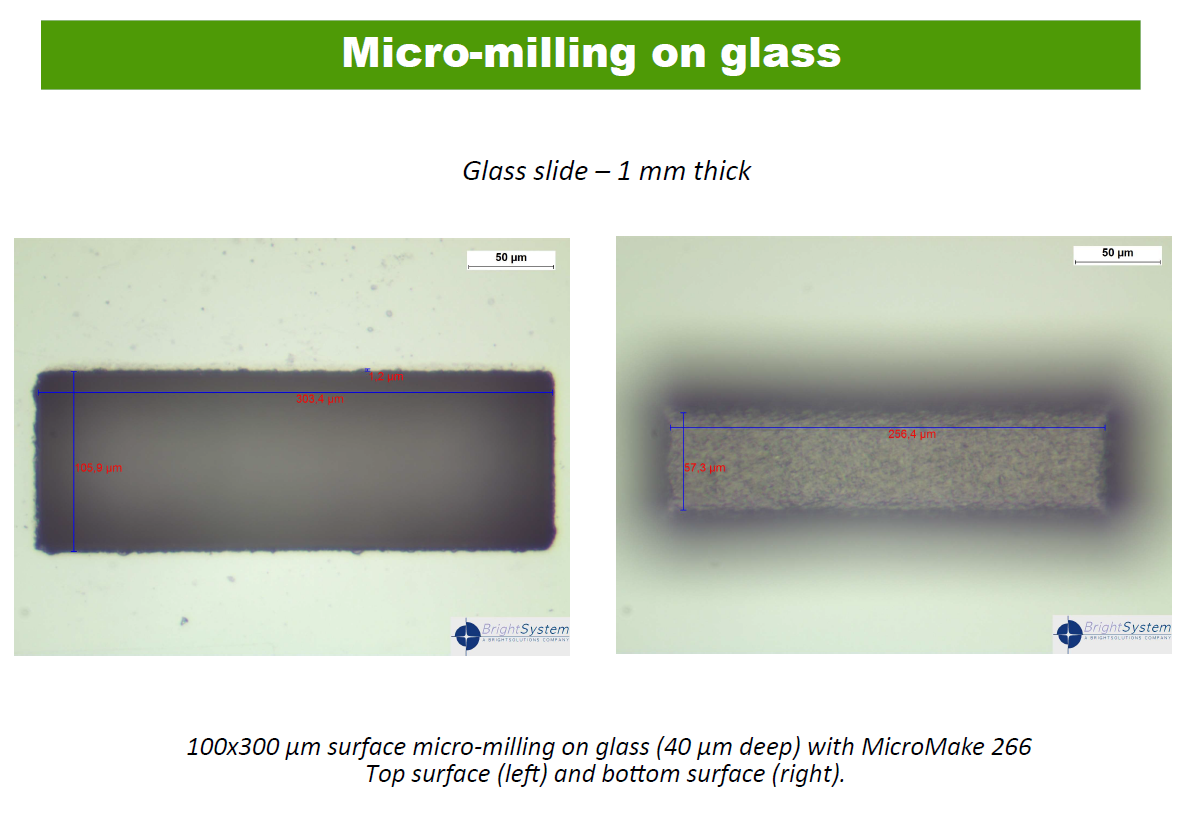 Micro-milling on glass.