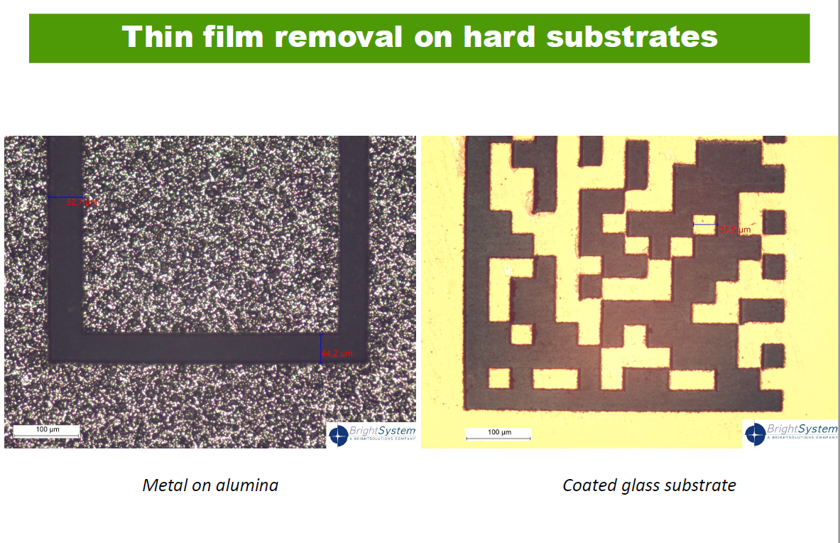 Thin film removal on hard substrates
