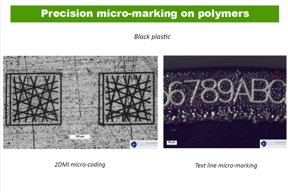 Precision micro-marking on polymers