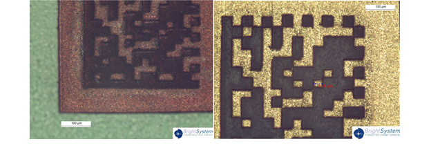 Laser Micromachined 2D Bar code example 