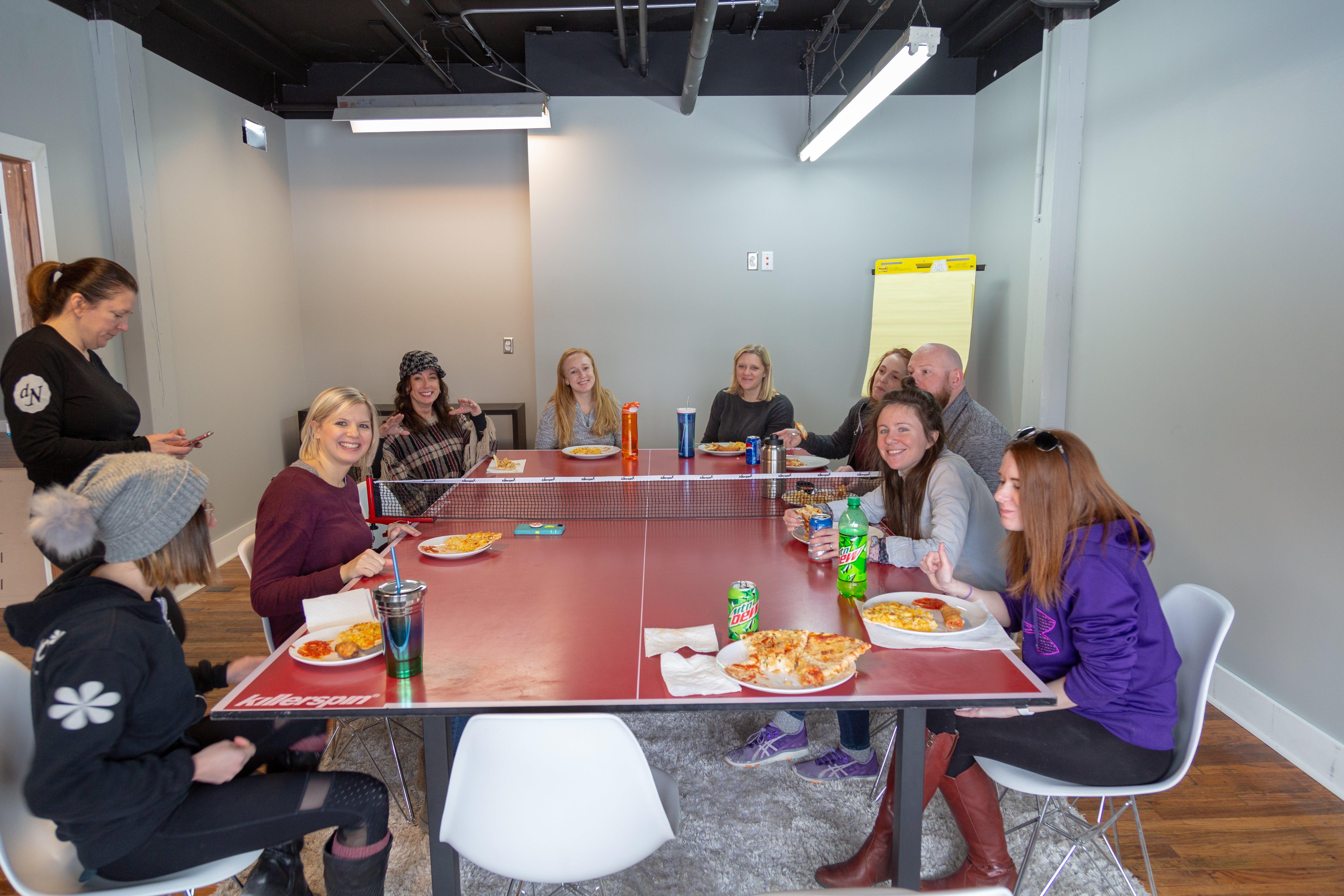 Group eating lunch