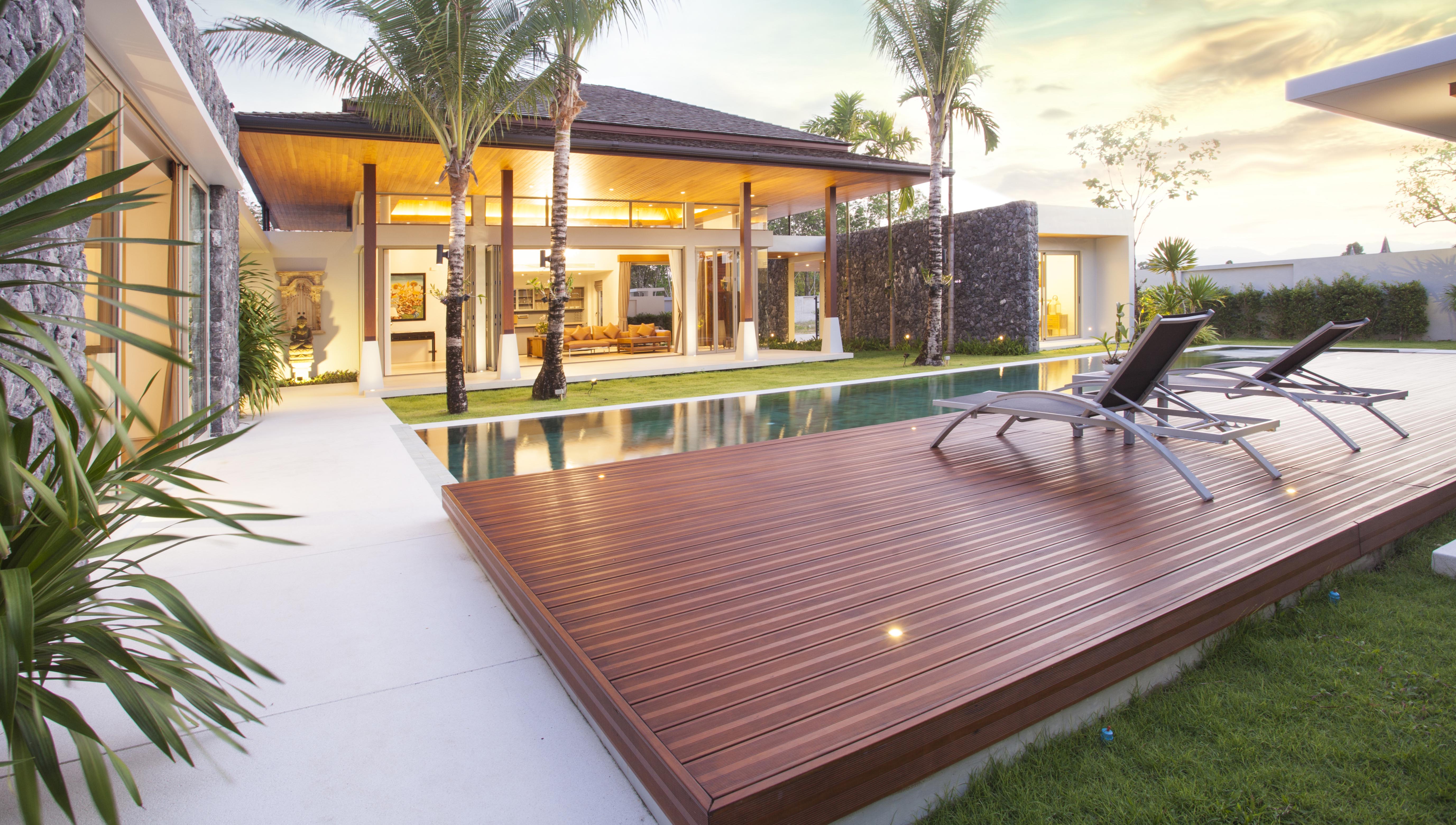Slide from deck into pool.  Pool houses, Backyard pool designs