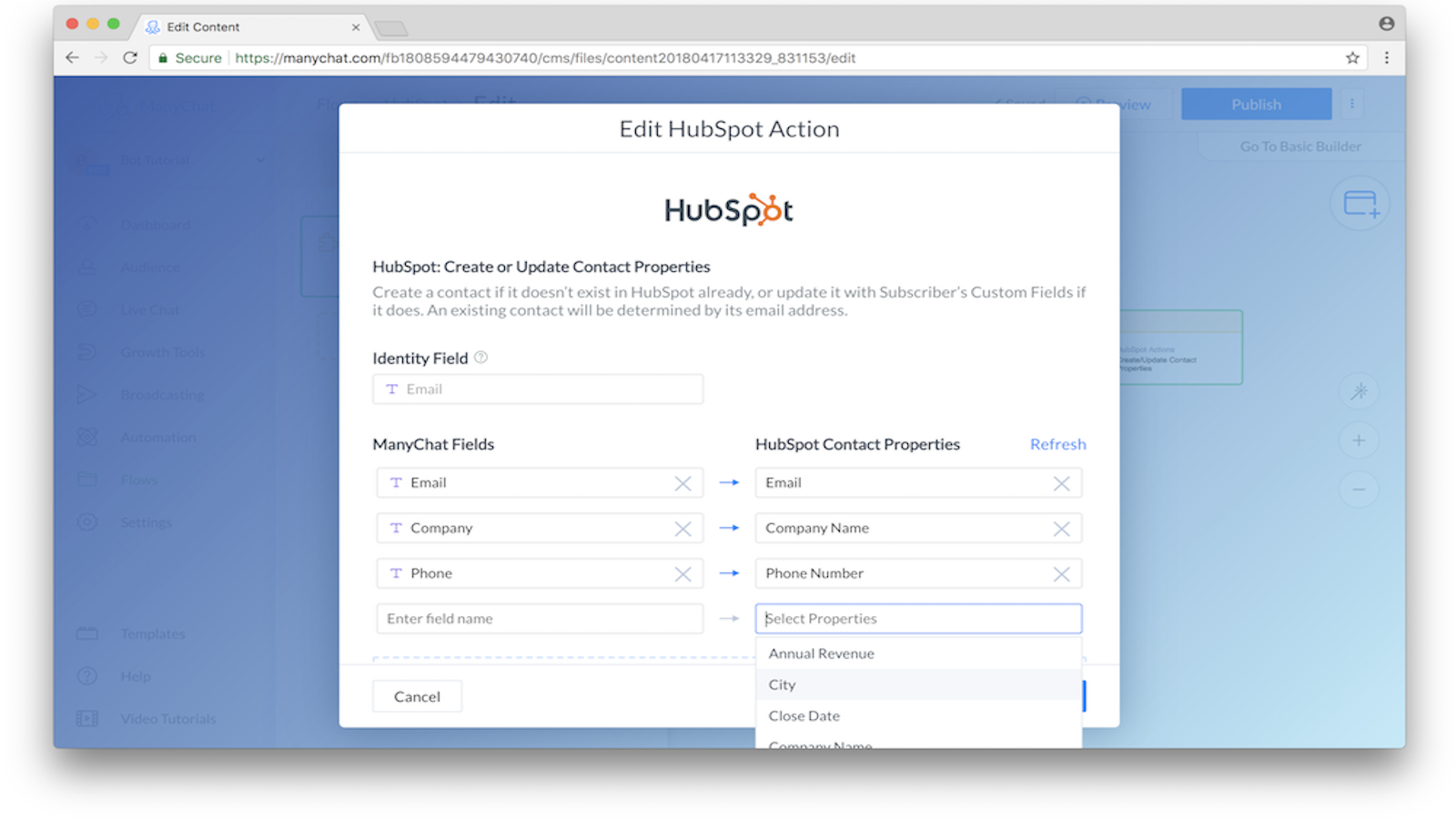 Create/Update Contact Properties