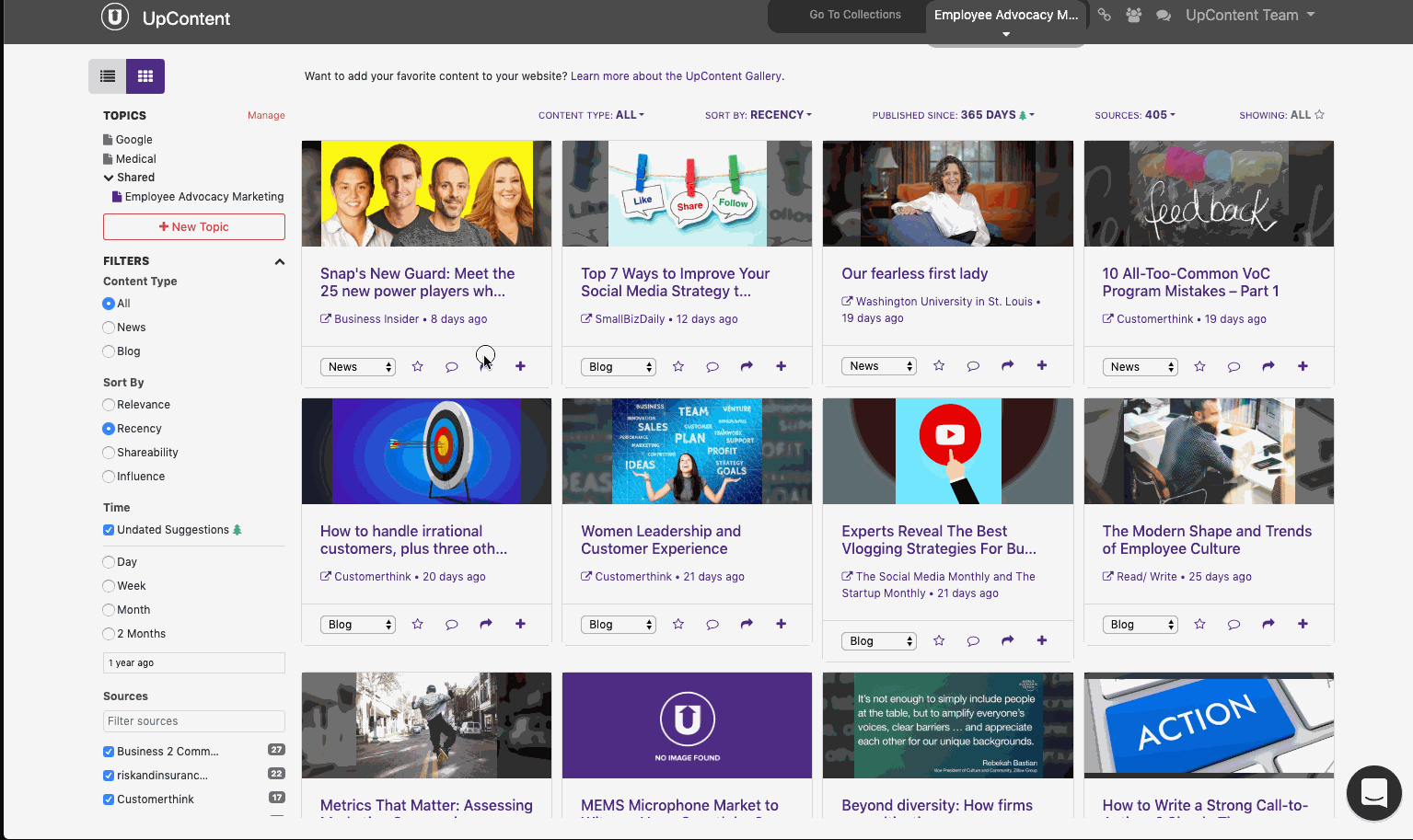 Stimulate engagement by sharing informative and engaging articles.