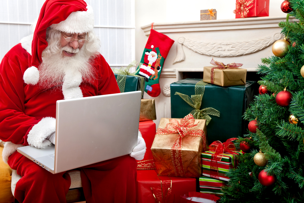 Santa with a laptop