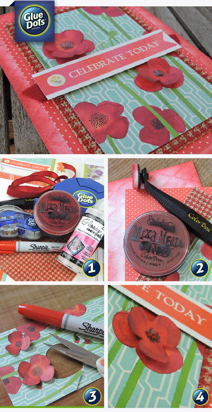 Poppy Card made with Pop Up Glue Dots