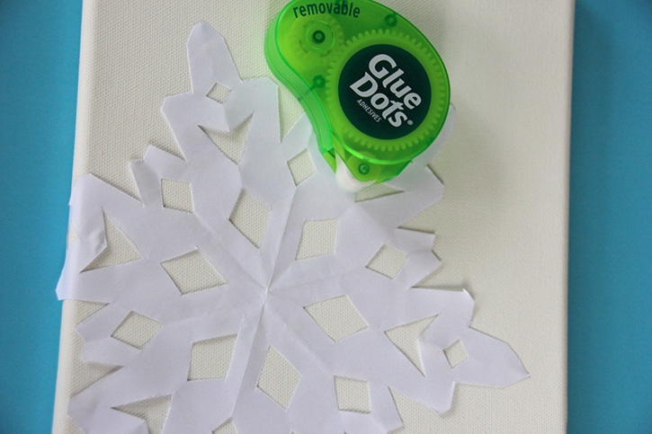 Glue-Dots-Snowflake-Canvas-adhere