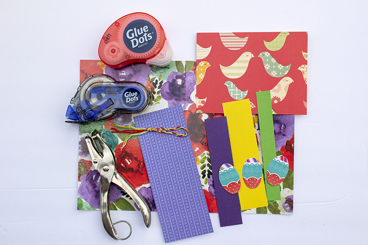 Glue-Dots-Easter-Bookmark-Card-supplies