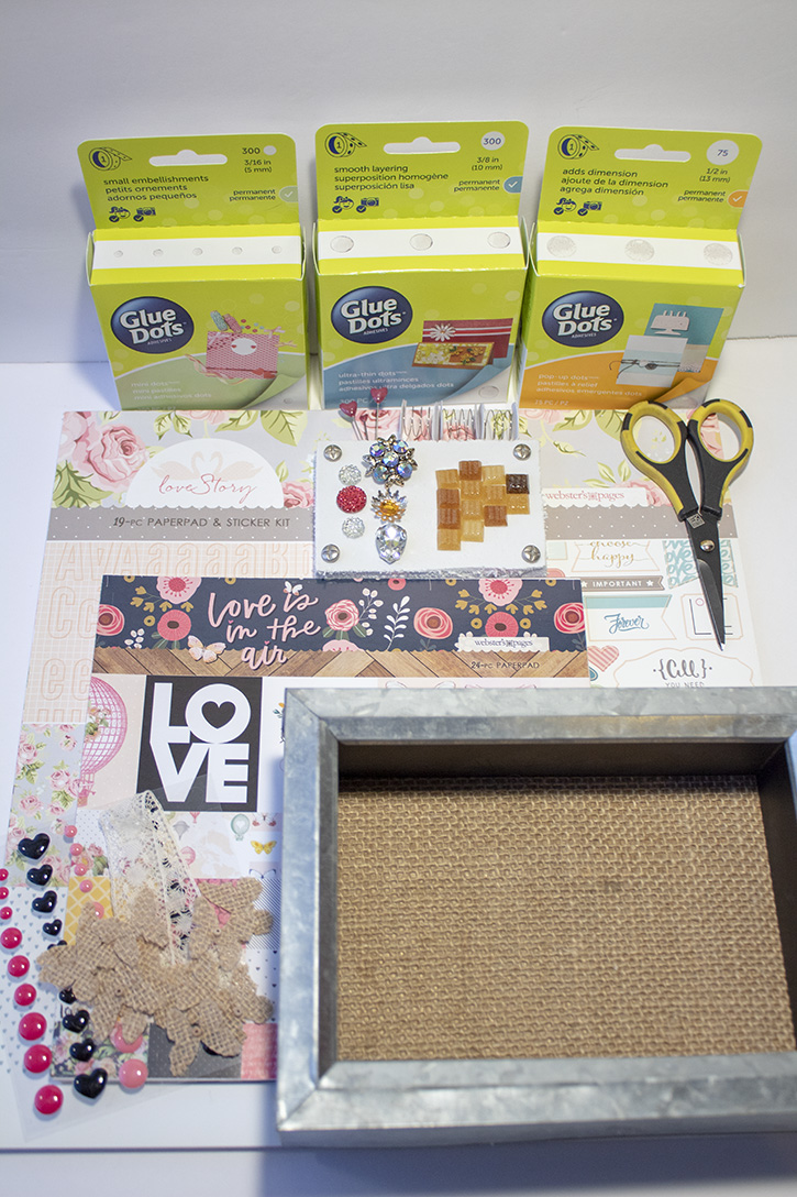 Glue-Dots-Websters-Pages-Shadow-Box-supplies