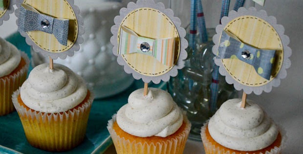 Glue Dots Bow Tie Cupcake Toppers
