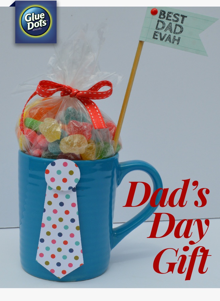 Need a small gift that's easy to put together for Father's Day? Make a candy mug. All you need is paper, Glue Dots, candy, and a mug.