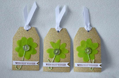 Clover Gift Tag Set with Glue Dots