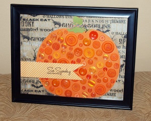 Glue Dots Kids Craft - Button Pumpkin