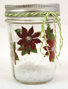 Pointsettia Mason Jar Decoration