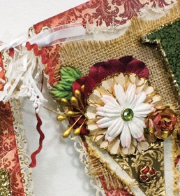 Glue Dots Noel Banner Flower Detail