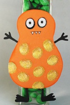 Pop Up Glue Dots Orange Monster