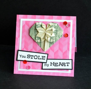 Origami Embellished Valentine's Day Card