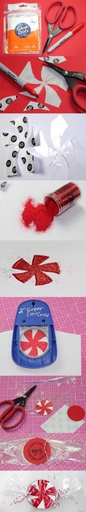 Glue Dots Peppermint Gift Tag Instructions