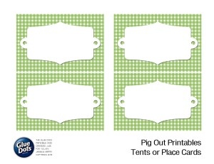 Green Shape Tent Cards