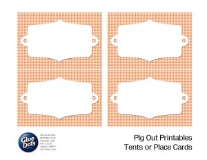 Orange Shape Tent Cards
